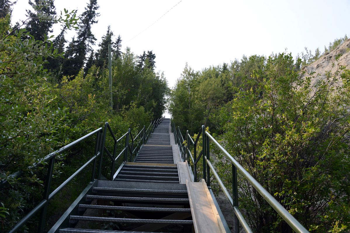 01C Stairs At The End Of Black St Lead To The Lower Escarpment Trail In Whitehorse Yukon